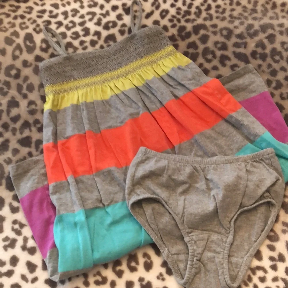Gap Gray Striped Maxi Sundress Smocked Size 4